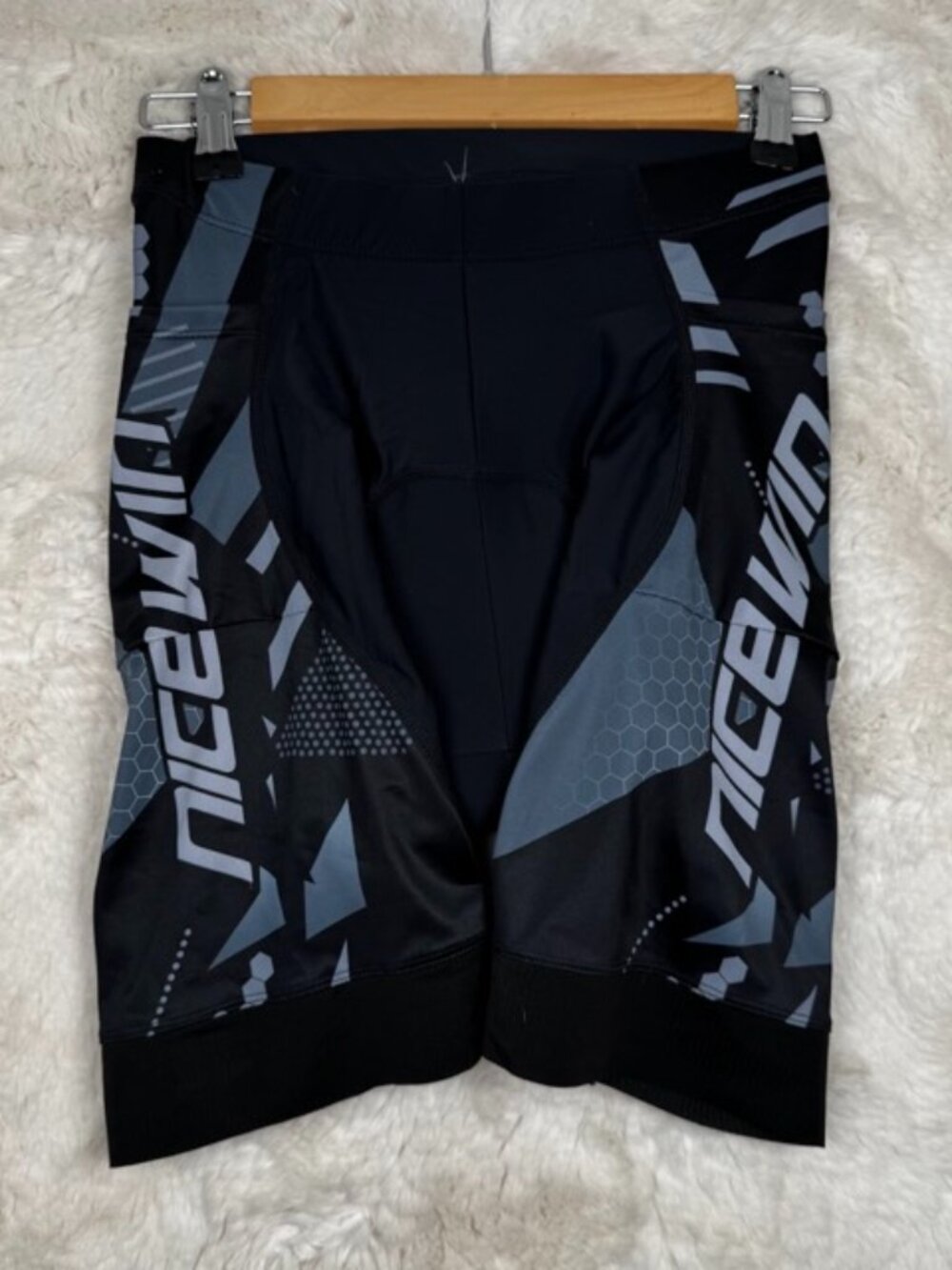 Nice Win Cycling Bike Padded Shorts Men's Unisex Sz Medium Black Gray Pockets